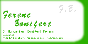 ferenc bonifert business card